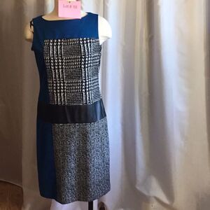 NINA LEONARD dress with various colors & patterns in medium